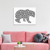 シンプル動物飼育幾何着色術 キャンバスプリント (インサイチュ (リビング))