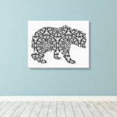 シンプル動物飼育幾何着色術 キャンバスプリント (インサイチュ (ウッドフロア))