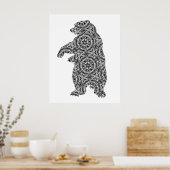 シンプル動物飼育幾何着色術 ポスター (キッチン)