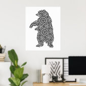 シンプル動物飼育幾何着色術 ポスター (ホームオフィス)