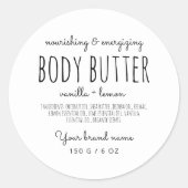 シンプル包ミニマル装ホワイト体バター ラウンドシール (正面)