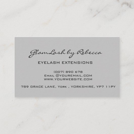 シンプル化粧美しいまつげラッシュグリッターパープル 名刺 (裏面)