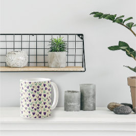 シンプル北欧の花と鳥のパターン コーヒーマグカップ