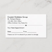 シンプル医モダン療アポイントメントカード結合 予約カード (正面)