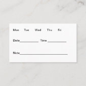 シンプル医務局アポイントメントカード 予約カード (裏面)