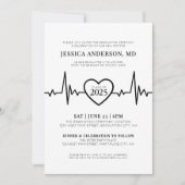 シンプル医師看護学校卒業 招待状 (正面)