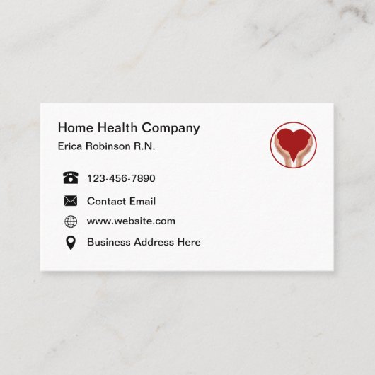 シンプル医療ホームヘルスビジネスカード 名刺 (正面)