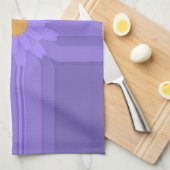シンプル十字形の紫色の花モダン キッチンタオル (四つ折り)