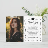シンプル卒業ありがとう手書き | フォト サンキューカード (スタンド正面)