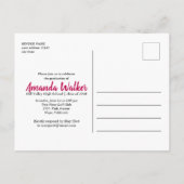 シンプル卒業はっきりしたタイポグラフィ写真招待状 インビテーションポストカード (裏面)