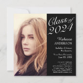 シンプル卒業エレガントパーティーの写真 招待状 (裏面)