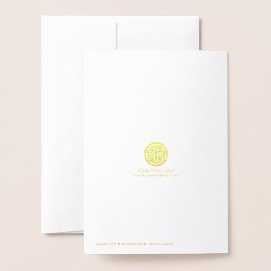 シンプル卒業エレガント発表写真 箔カード (裏面封筒付き)