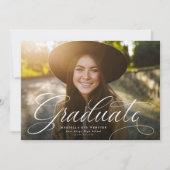 シンプル卒業エレガント赤 案内状 (正面)