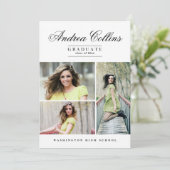 シンプル卒業エレガント、卒業発表 招待状 (スタンド正面)