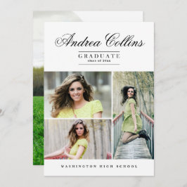 シンプル卒業エレガント、卒業発表 招待状