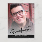 シンプル卒業カジュアル写真を保存する 案内ポストカード (正面)