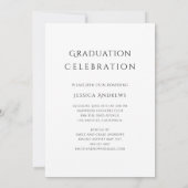 シンプル卒業スタイリッシュモダンパーティー写真 招待状 (裏面)