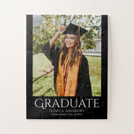 シンプル卒業スタイリッシュモダン写真 ジグソーパズル (縦)