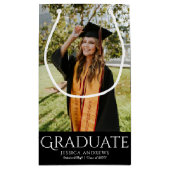 シンプル卒業スタイリッシュモダン写真 スモールペーパーバッグ (裏面)