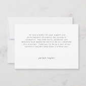 シンプル卒業パーティータッセルイラストレーションブラック サンキューカード (裏面)