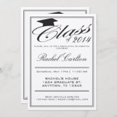 シンプル卒業フォーマルお祝い招待状 招待状 (正面/裏面)