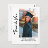 シンプル卒業モダンありがとう ポストカード (正面/裏面)