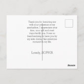 シンプル卒業モダンありがとう ポストカード (裏面)