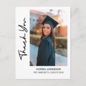 シンプル卒業モダンありがとう ポストカード (正面)