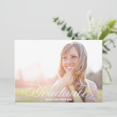 シンプル卒業モダンオーバーレイ 招待状 (スタンド正面)