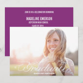 シンプル卒業モダンオーバーレイ 招待状 (正面/裏面)