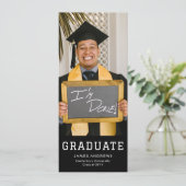 シンプル卒業モダンスタイリッシュパーティー写真 招待状 (スタンド正面)