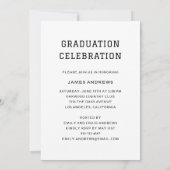 シンプル卒業モダンスタイリッシュパーティー写真 招待状 (裏面)