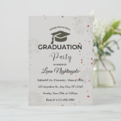 シンプル卒業モダンパーティー招待状 招待状 (スタンド正面)