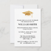 シンプル卒業モダン会 招待状 (正面)