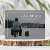 シンプル卒業モダン写真の発表 案内状