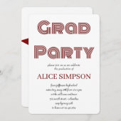 シンプル卒業党招待状 招待状 (正面/裏面)