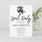 シンプル卒業党招待状 招待状 (スタンド正面)