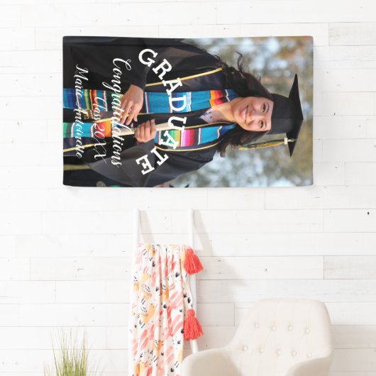 シンプル卒業写真とレタはっきりしたーバナー 横断幕 (インサイチュ)