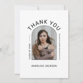 シンプル卒業写真の卒業サンキューカード 案内状 (正面)