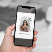 シンプル卒業写真の卒業サンキューカード 案内状