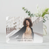 シンプル卒業写真エレガントパーティー 招待状 (スタンド正面)