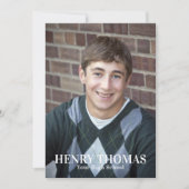 シンプル卒業写真クラシックカスタム 招待状 (正面)