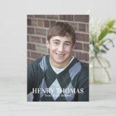 シンプル卒業写真クラシックカスタム 招待状 (スタンド正面)