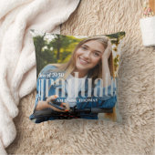 シンプル卒業写真テンプレートカスタム クッション (ブランケット)