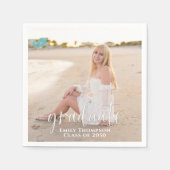 シンプル卒業写真ミニマエレガントリスト スタンダードカクテルナプキン (正面)