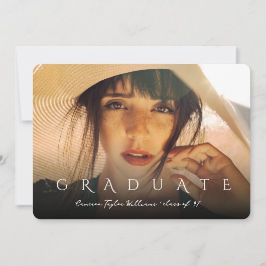 シンプル卒業写真モダン卒業会 招待状 (正面)