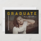 シンプル卒業写真モダン卒業会 招待状 (正面)