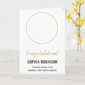 シンプル卒業写真モダン卒業 カード (黄色い花)