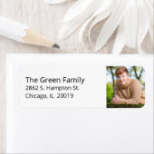 シンプル卒業写真差出人住所ラベル ラベル (インサイチュ)