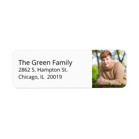 シンプル卒業写真差出人住所ラベル ラベル (正面)